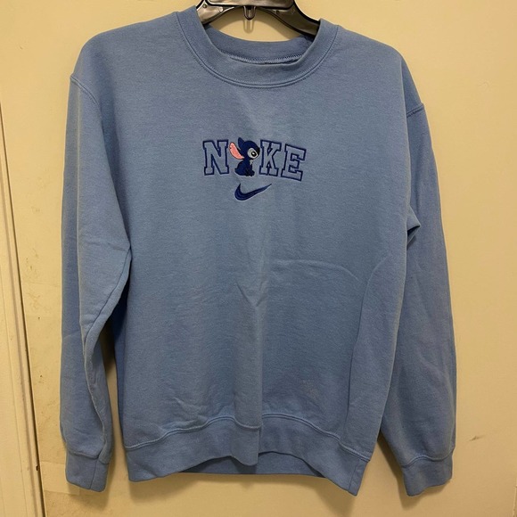 Nike Other - Nike Lilo Stitch Embroidery Crewneck Blue Disney Sweater S Small